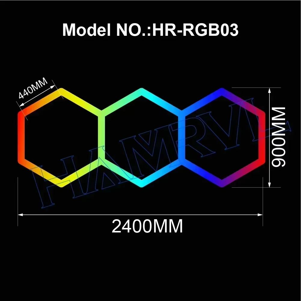 RGB Hexagon LED Garage Light With Remote  Honeycomb Ceiling Panel For Workshops Game Rooms  More 8
