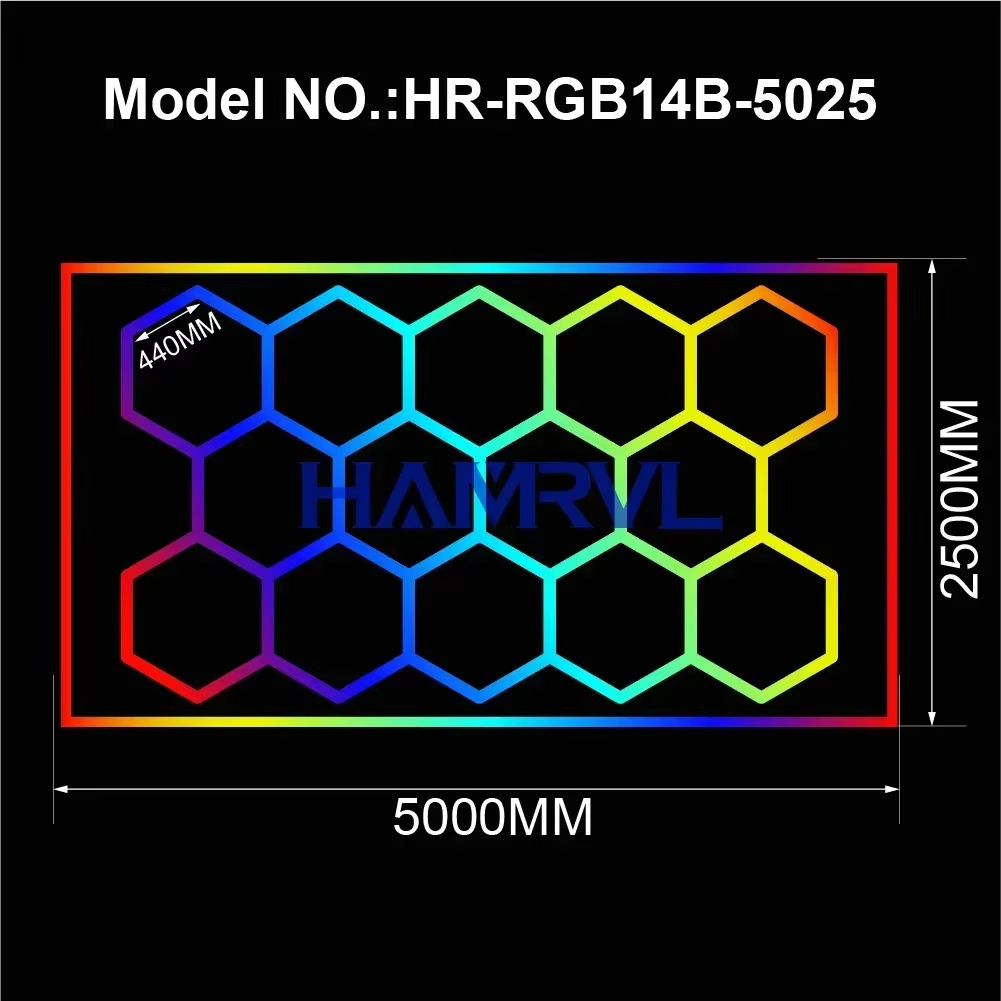 RGB Hexagon LED Garage Light With Remote  Honeycomb Ceiling Panel For Workshops Game Rooms  More 20