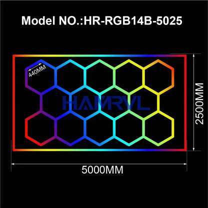 RGB Hexagon LED Garage Light With Remote  Honeycomb Ceiling Panel For Workshops Game Rooms  More 20