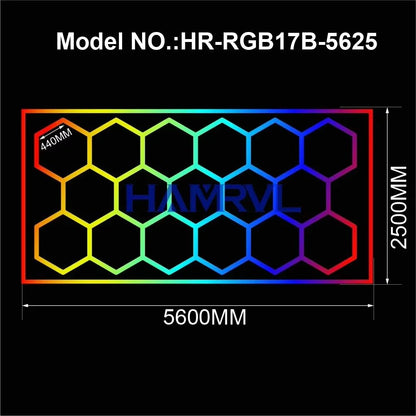 RGB Hexagon LED Garage Light With Remote  Honeycomb Ceiling Panel For Workshops Game Rooms  More 21