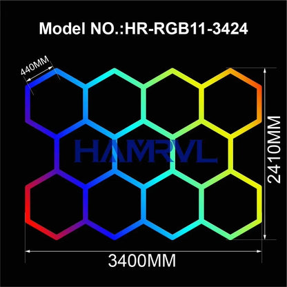 RGB Hexagon LED Garage Light With Remote  Honeycomb Ceiling Panel For Workshops Game Rooms  More 22
