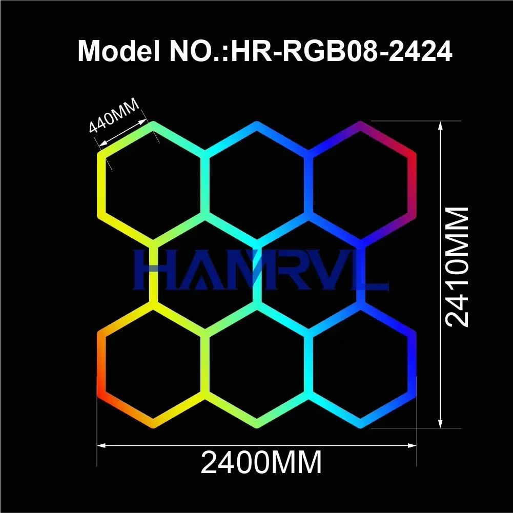 RGB Hexagon LED Garage Light With Remote  Honeycomb Ceiling Panel For Workshops Game Rooms  More 23
