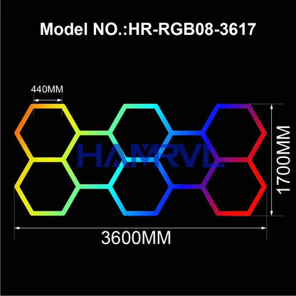 RGB Hexagon LED Garage Light With Remote  Honeycomb Ceiling Panel For Workshops Game Rooms  More 24