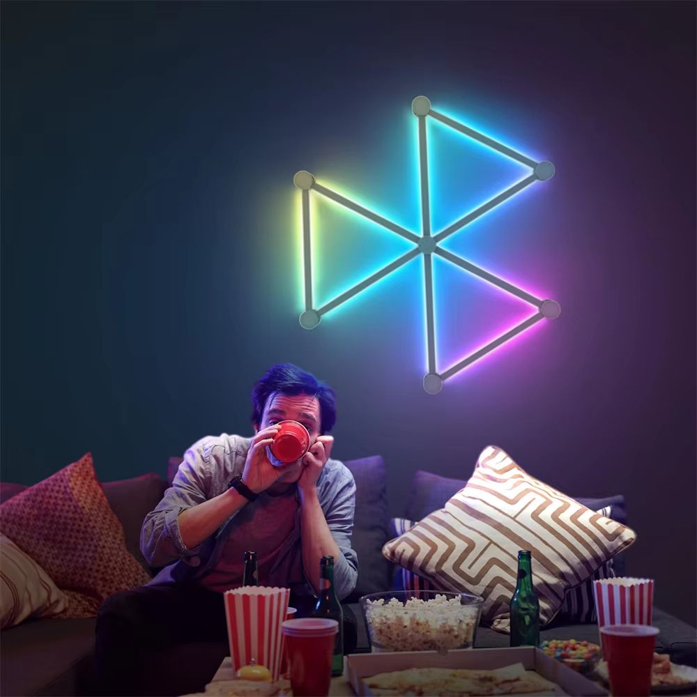 RGB DIY Splicing Wall Light  VoiceControlled Smart Ambience Lamp For Gaming Rooms  Bedroom Decor 3