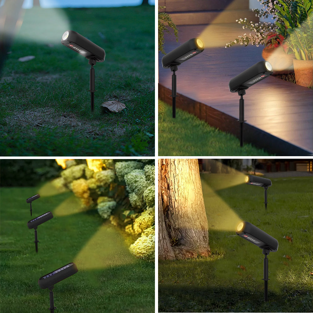 Adjustable Solar Spotlights Outdoor Landscape Light, IP65 Waterproof Solar Uplights for Yard, Trees, Garden, Path