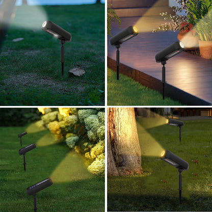 Adjustable Solar Spotlights Outdoor Landscape Light, IP65 Waterproof Solar Uplights for Yard, Trees, Garden, Path