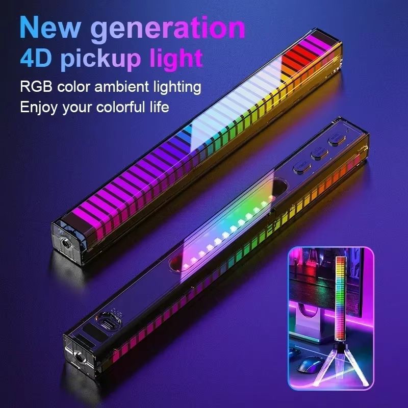 RGB Sound Reactive Light Bar – Music Sync LED Atmosphere Lamp for Party, Gaming & Car Decoration