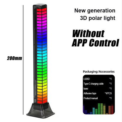 RGB Sound Reactive Light Bar  Music Sync LED Atmosphere Lamp For Party Gaming  Car Decoration 6