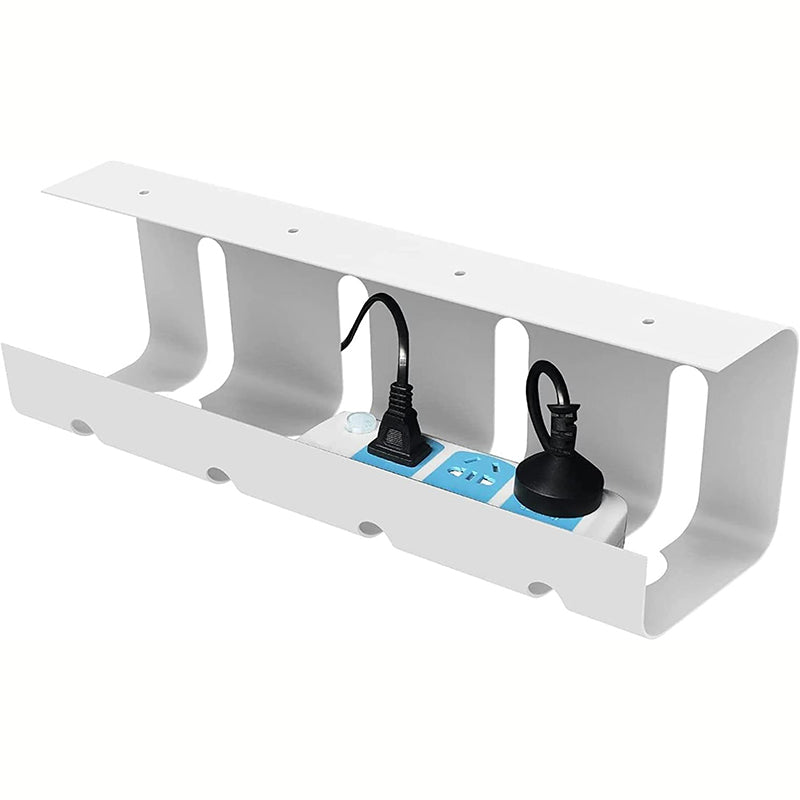 No Drill Under Desk Cable Management Tray, Heavy-Duty Steel Wire Organizer & Desk Cord Organizer for Clutter-Free Works