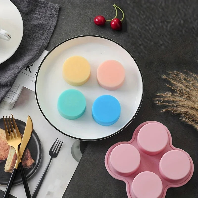 Air Fryer Egg Mold Round Shape, Non-Toxic 4-Cup Silicone Egg Steamer Cooking Mold & Fried Egg Tool for Easy Breakfast