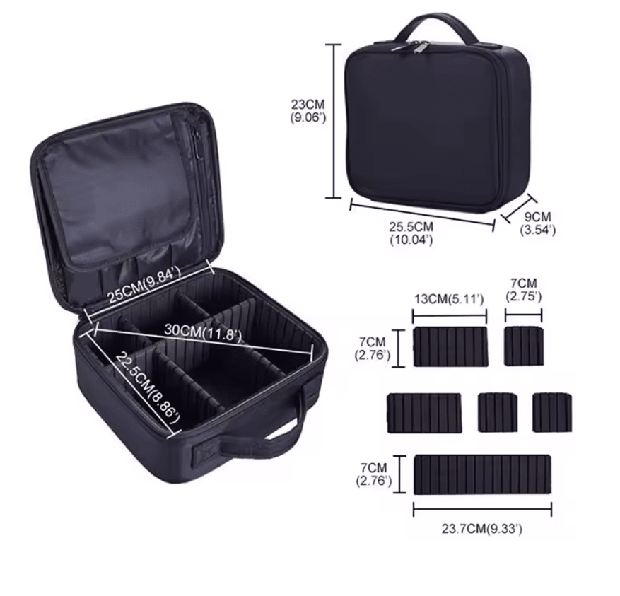 EmbroiLuxe Waterproof Embroidered Makeup Bag Large Capacity Travel Cosmetic Case 2