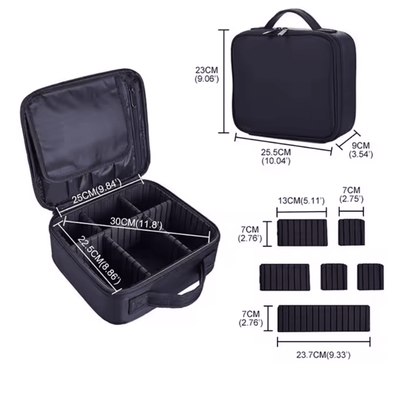 EmbroiLuxe Waterproof Embroidered Makeup Bag Large Capacity Travel Cosmetic Case 2
