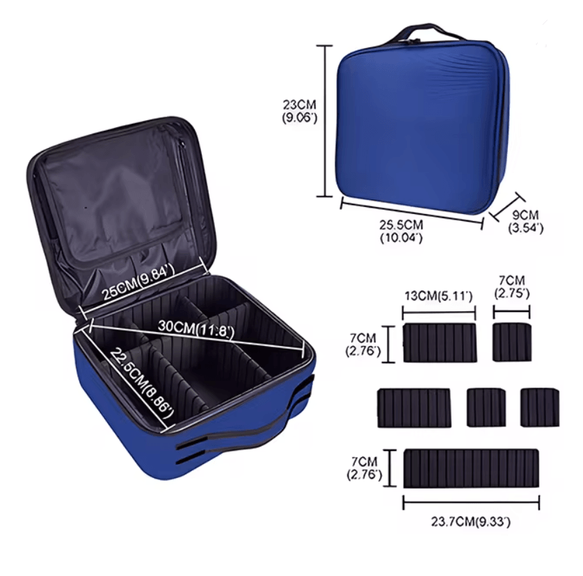 EmbroiLuxe Waterproof Embroidered Makeup Bag Large Capacity Travel Cosmetic Case 3