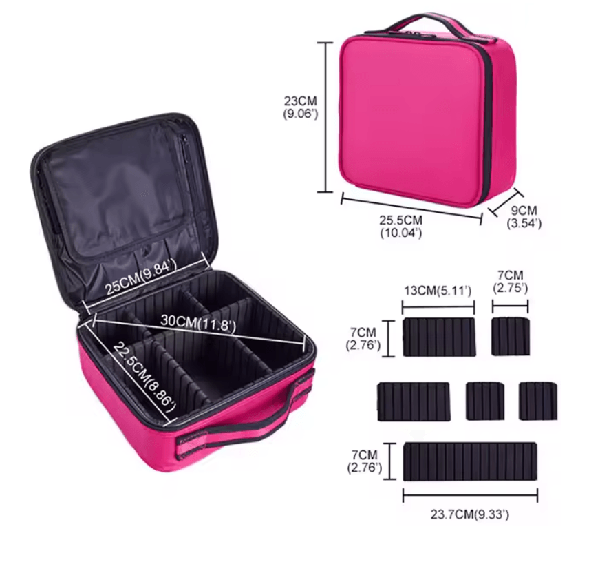 EmbroiLuxe Waterproof Embroidered Makeup Bag Large Capacity Travel Cosmetic Case 4