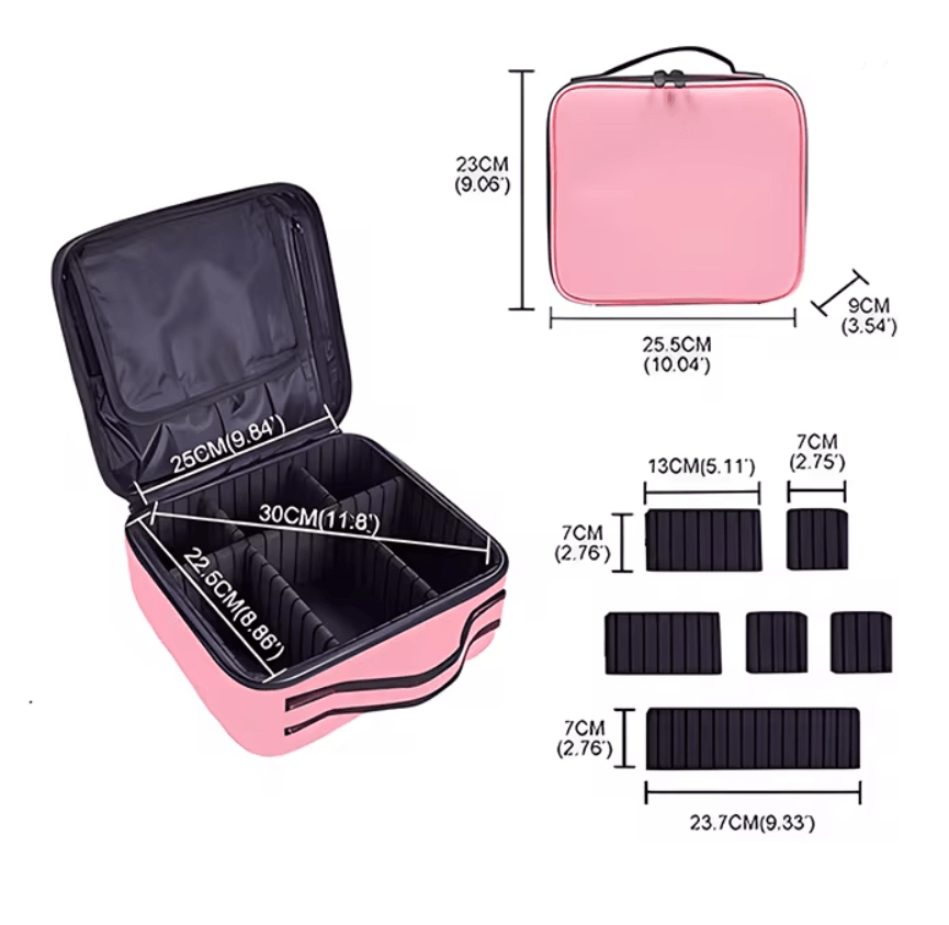 EmbroiLuxe Waterproof Embroidered Makeup Bag Large Capacity Travel Cosmetic Case 5