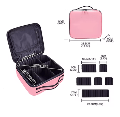 EmbroiLuxe Waterproof Embroidered Makeup Bag Large Capacity Travel Cosmetic Case 5