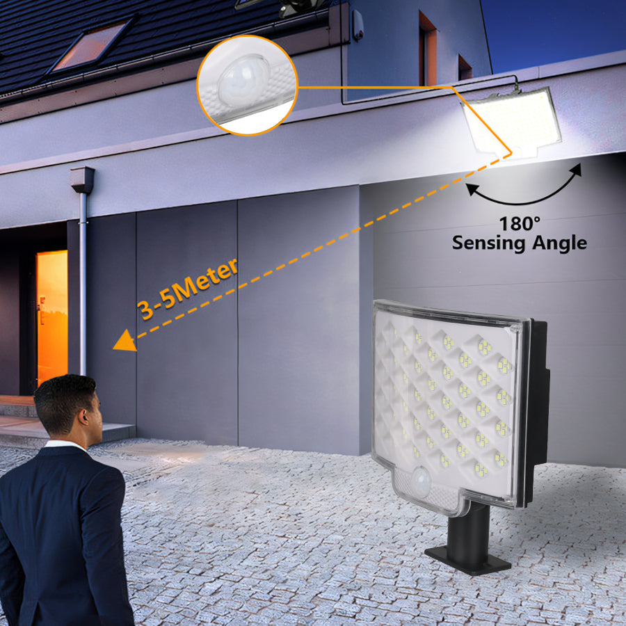 Solar Motion Light Outdoor Separate Panel 3 Light Modes Waterproof Solar Flood Lights for Garden, Garage & Wall Lightig