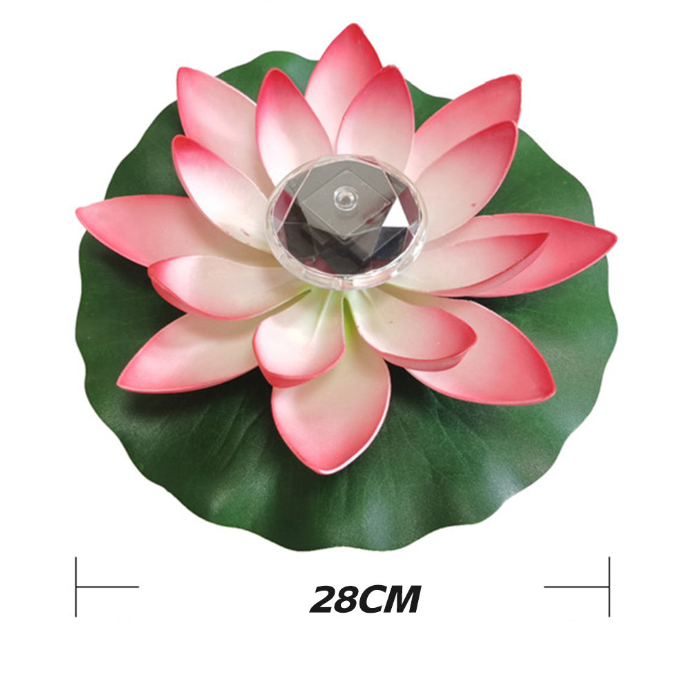Solar Powered Artificial Floating Lotus Night Lights LED Garden Pool Lantern Energy Saving Lamp For 4