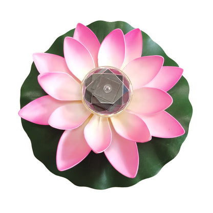 Solar Powered Artificial Floating Lotus Night Lights LED Garden Pool Lantern Energy Saving Lamp For 8