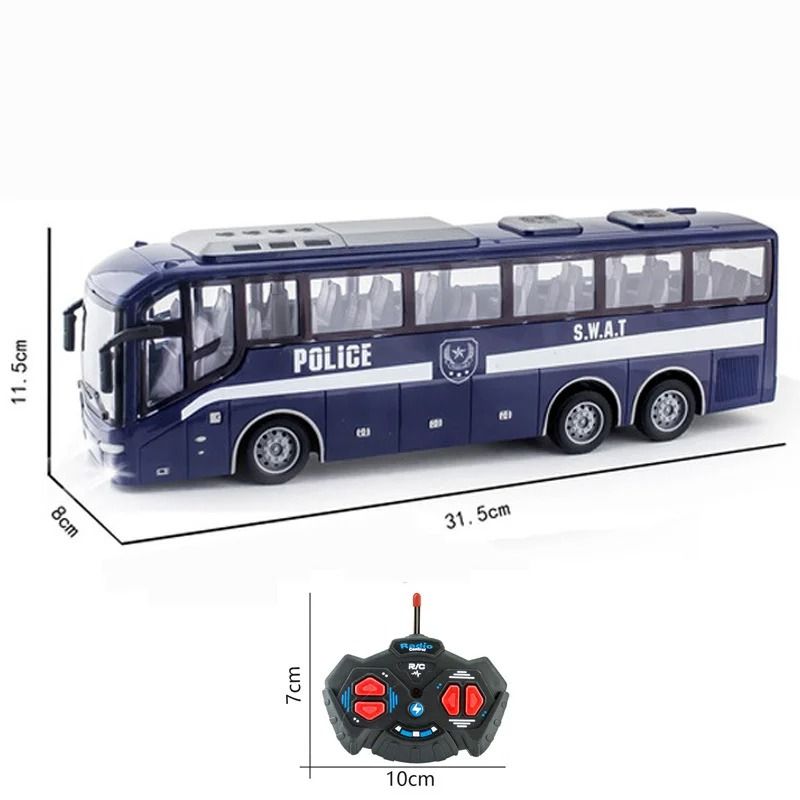 Large RC Electric Bus Toy With LED Lights For Kids 9