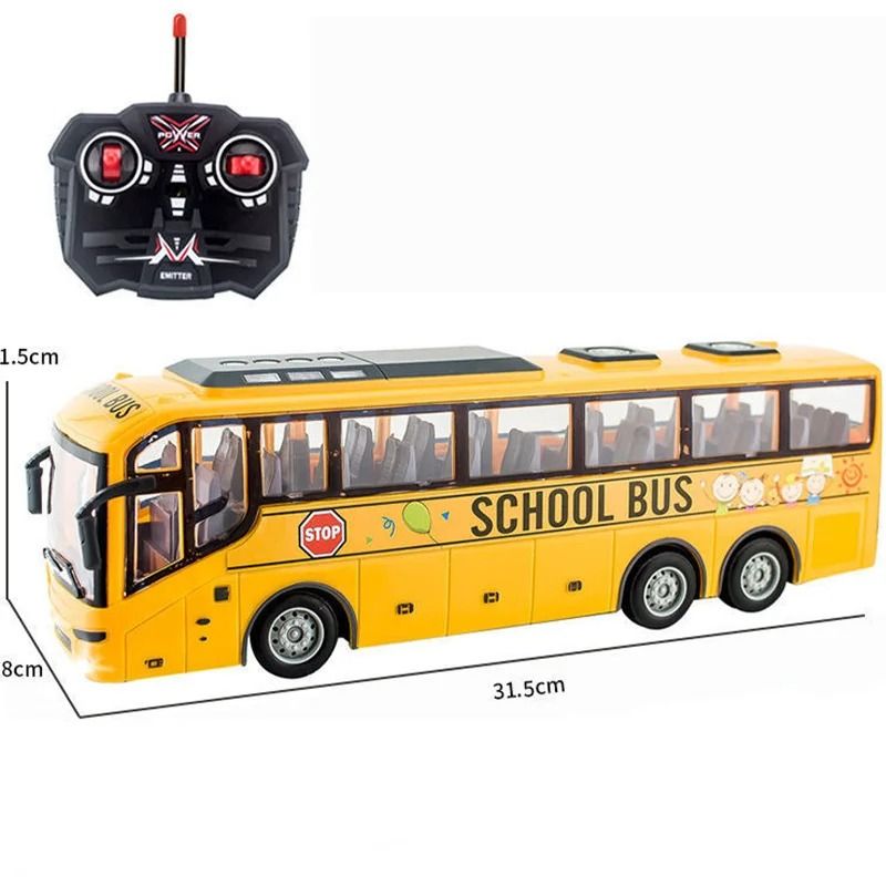 Large RC Electric Bus Toy With LED Lights For Kids 5
