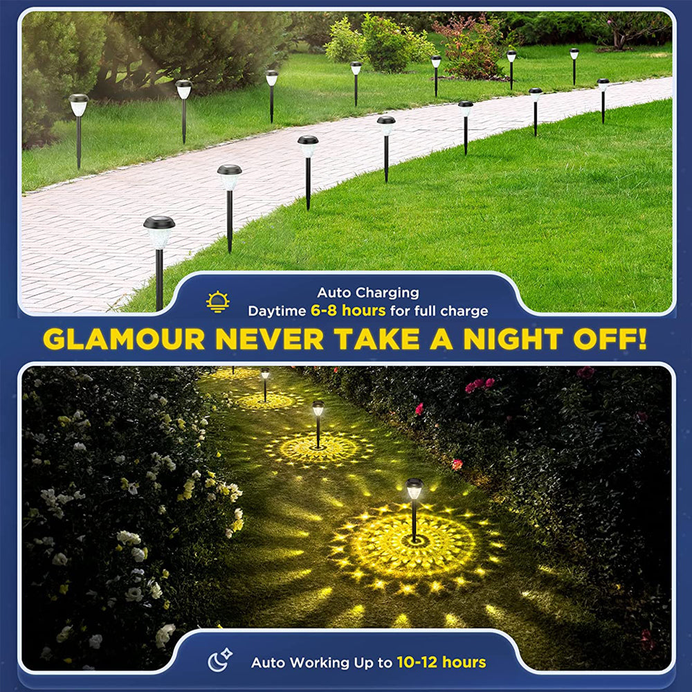 Super Bright Solar Lights Outdoor Waterproof, Solar Powered Pathway Lights 10 Pack, Garden LED Landscape Decorative Ligh