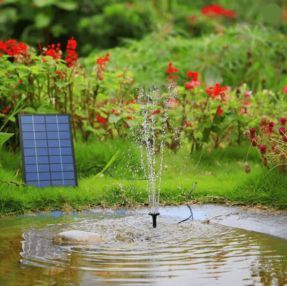SunWave Solar Fountain Pump Kit with 6 Nozzles for Garden Bird Bath Pond