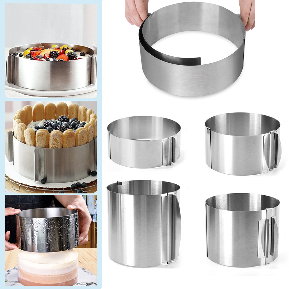 Premium Stainless Steel Telescopic Mousse Ring Mold, Adjustable Cake Ring with Rustproof Design for Baking