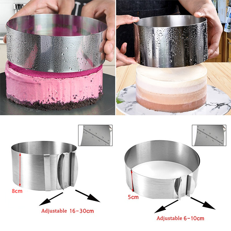 Premium Stainless Steel Telescopic Mousse Ring Mold Adjustable Cake Ring 1630cm With Rustproof Desi 1