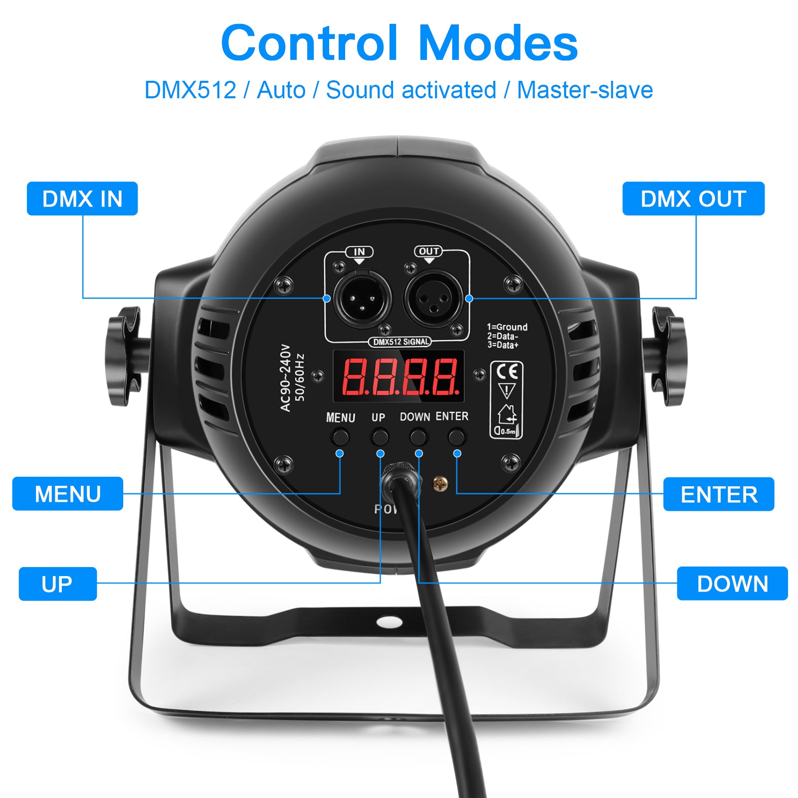 Uking RGB 4in1 18 LED Par Stage Light DMX 512 Control, Flat Uplights, Party DJ Disco Christmas Lighting