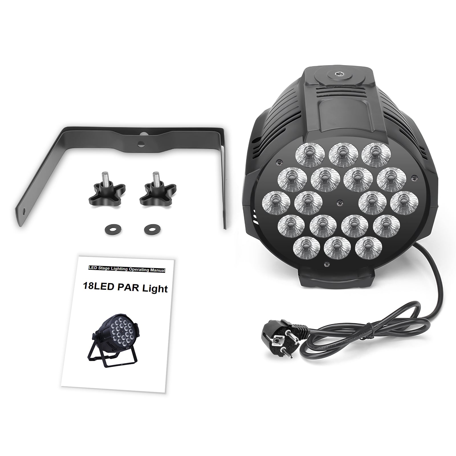 Uking RGB 4in1 18 LED Par Stage Light DMX 512 Control, Flat Uplights, Party DJ Disco Christmas Lighting