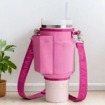 Water Bottle Carrier Bag For 40oz Tumblers With Adjustable Strap And Storage Pocket 10