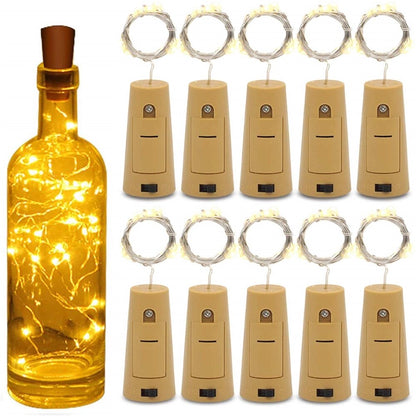 Copper Wire Bar LED Wine Bottle Cork String Lights, Bottle Fairy Lights, Holiday Christmas Lamp Decoration for Home Part