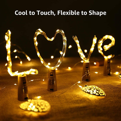 Copper Wire Bar LED Wine Bottle Cork String Lights, Bottle Fairy Lights, Holiday Christmas Lamp Decoration for Home Part