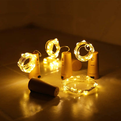 Copper Wire Bar LED Wine Bottle Cork String Lights, Bottle Fairy Lights, Holiday Christmas Lamp Decoration for Home Part