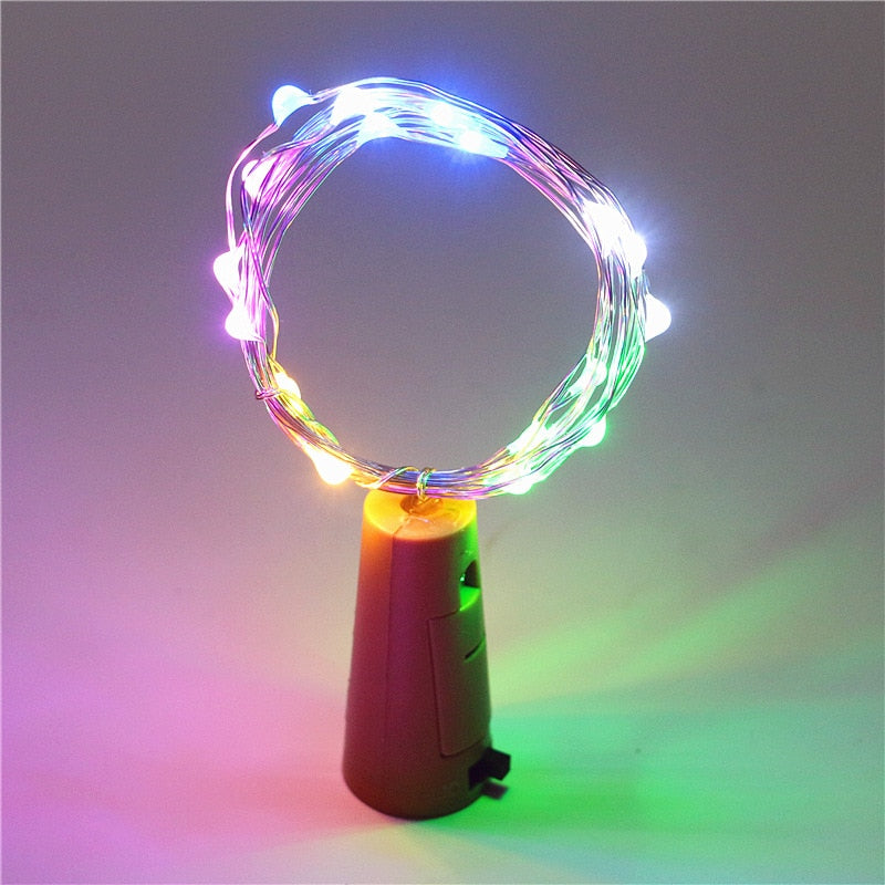 Copper Wire Bar LED Wine Bottle Cork String Lights, Bottle Fairy Lights, Holiday Christmas Lamp Decoration for Home Part