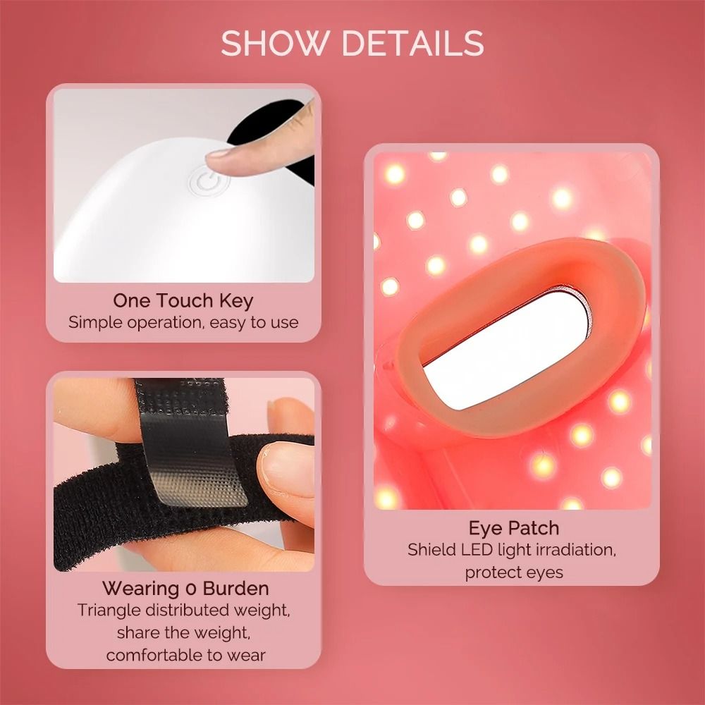 Rechargeable LED Face And Neck Mask With Seven Color Light Therapy For Skin Rejuvenation 4