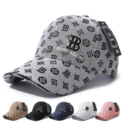 Street Letter Embroidered Hat, Korean Retro Baseball Cap for Women, Summer Couple Style, Versatile Fall Winter Cap