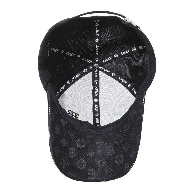 Street Letter Embroidered Hat, Korean Retro Baseball Cap for Women, Summer Couple Style, Versatile Fall Winter Cap