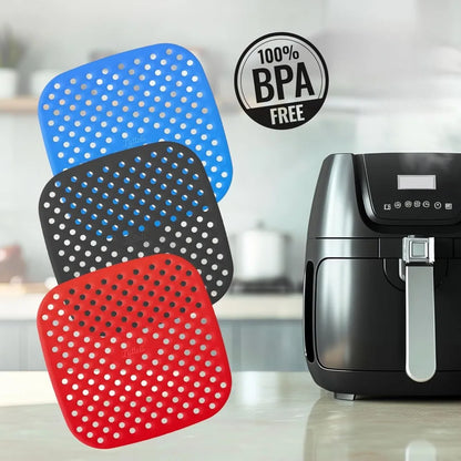 Reusable Air Fryer Liners for 5QT or Bigger, Easy Clean, Dishwasher Safe Non-Stick Parchment Paper Replacer