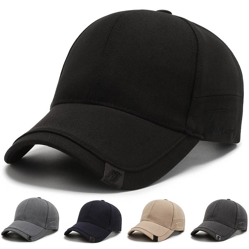 Mens Sun Cap Black, Trendy Small Scale Baseball Hat, Casual Versatile Fashion Cap for Daily Summer Street Style