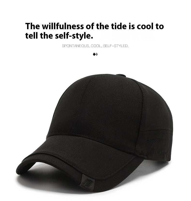 Mens Sun Cap Black Trendy Small Scale Baseball Hat Casual Versatile Fashion Cap For Daily Summer St