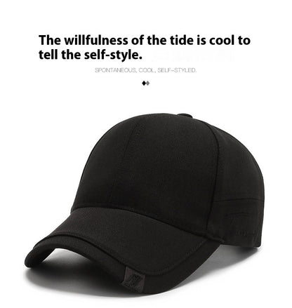 Mens Sun Cap Black Trendy Small Scale Baseball Hat Casual Versatile Fashion Cap For Daily Summer St
