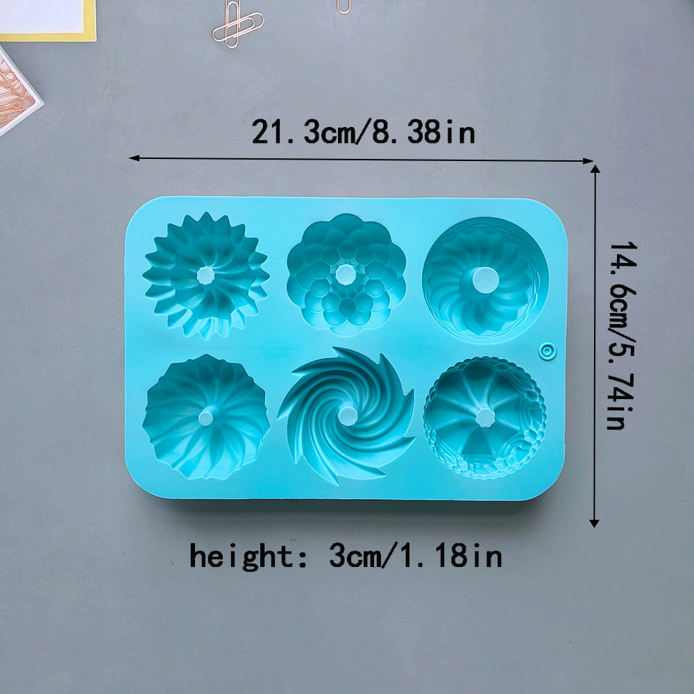 6Cavity Silicone Donut Baking Molds Multicolor Doughnut Pans With Flower  Swirl Shaped Designs For  4
