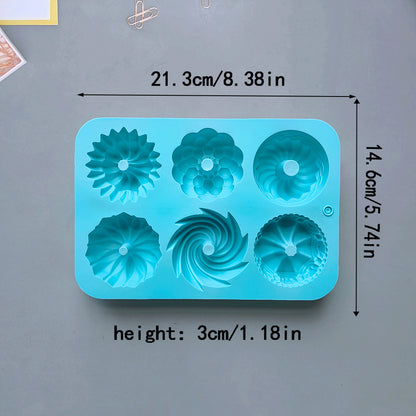6Cavity Silicone Donut Baking Molds Multicolor Doughnut Pans With Flower  Swirl Shaped Designs For  4