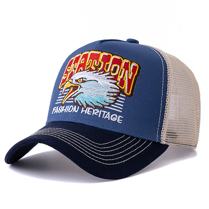 Eagle Head Mesh Trucker Hat for Men Women, Hot Sale Summer Cap, Breathable Unisex Snapback Streetwear Baseball Hat