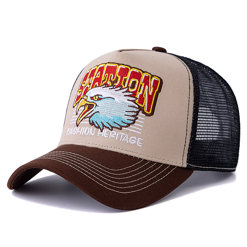 Eagle Head Mesh Trucker Hat For Men Women Hot Sale Summer Cap Breathable Unisex Snapback Streetwear 8