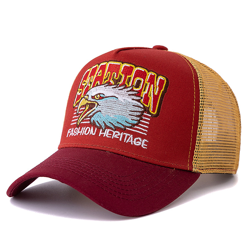 Eagle Head Mesh Trucker Hat for Men Women, Hot Sale Summer Cap, Breathable Unisex Snapback Streetwear Baseball Hat