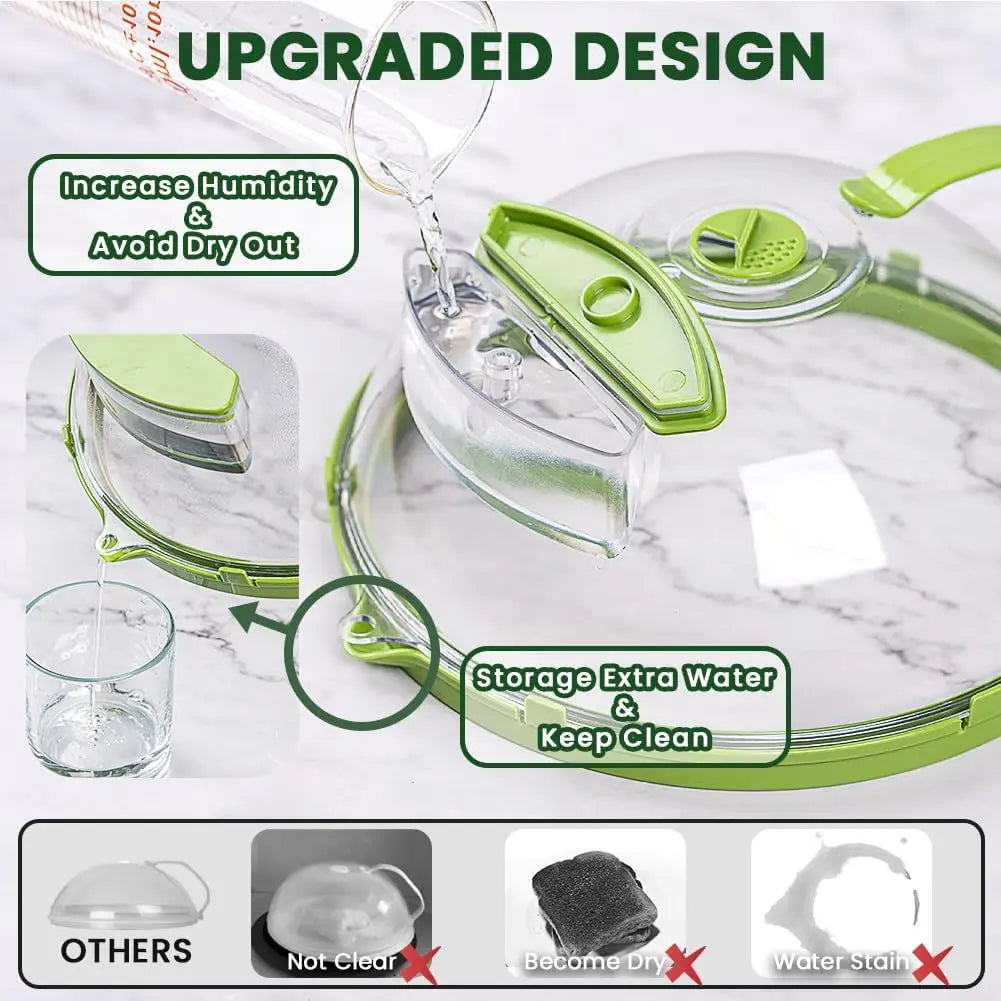 Microwave Cover for Food Clear Microwave Splatter Cover with Water Steamer and Handle & Plate Covers Kitchen Gadgets