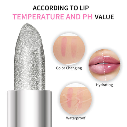 Temperature Color Changing Glitter Lipstick Waterproof, Long Lasting Moisturizing Lip Tint, Sexy Lips Makeup